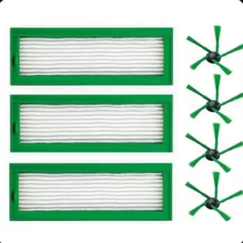 

4 Side Brushes And 3 Filters Replacement For Vorwerk Kobold VR200 Vacuum
