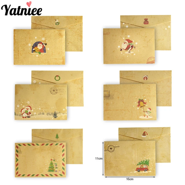 Yatniee-Enveloppes en papier kraft vintage, lettre ampa ting