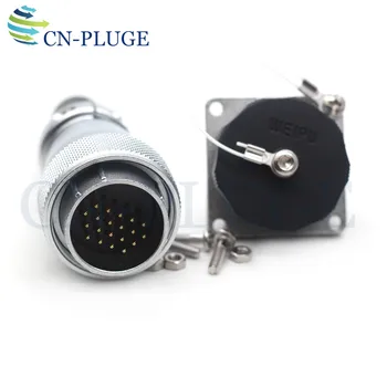 

WEIPU WS28 IP67 Waterproof Connector 20Pin Plugs and Socket LED display power signal connector wire Panel Mount Connector