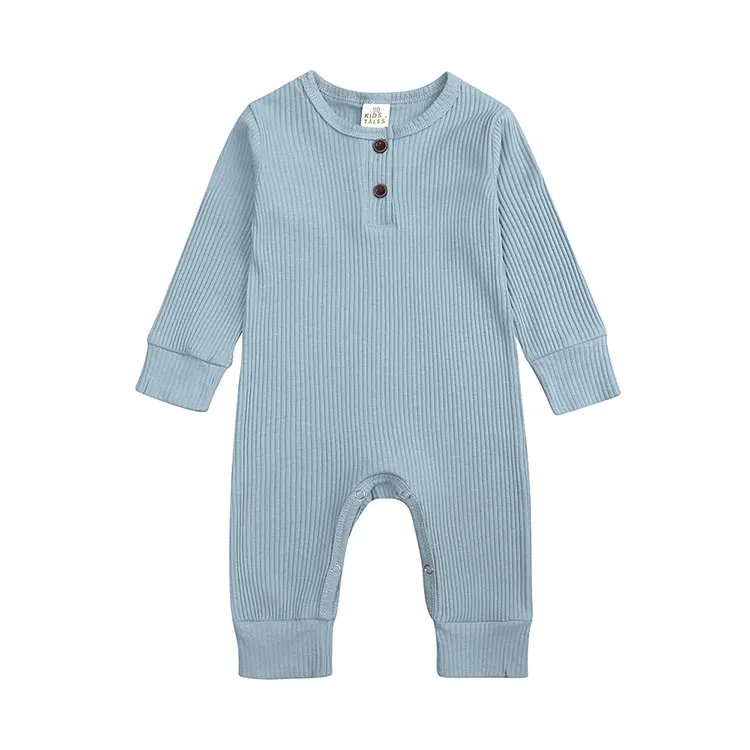 Baby Boy Romper Long Sleeve Knitted Ribbed Baby Clothes Girl Rompers Solid Color Toddler Romper Infant Clothing 0-24 Months Warm Baby Bodysuits  Baby Rompers