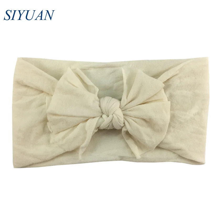 3-ivory 21 шт./лот,, Детская повязка для волос, мягкая широкая нейлоновая эластичная заставка с бантом, чалма, закрывающая уши, Зимняя повязка на голову HB108 - Цвет: 3-ivory