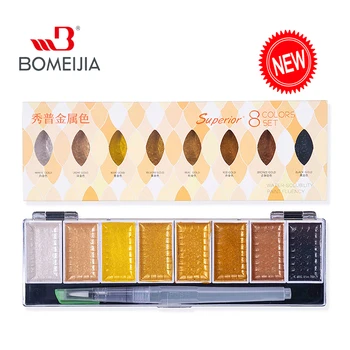 

Superior 5/8Color Metallic Pearl Watercolor Pigment Set Gold Paint With Waterbrush for Artist Painting Drawing Watercolor Paper