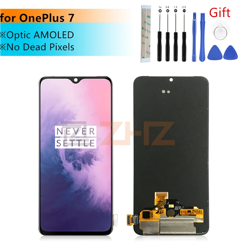 AMOLED для OnePlus 7 ЖК-дисплей кодирующий преобразователь сенсорного экрана в сборе с рамкой 7 экран Замена запасных частей 6,41"