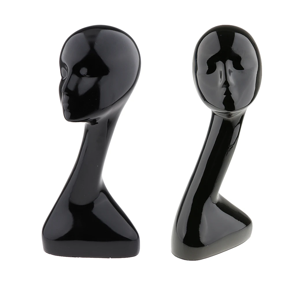 2pcs Female Mannequin Heads - Desk Showcase Hat Wigs Display Stand Model Home Table Decor