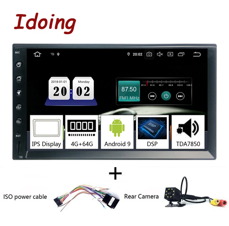 Idoing 2Din " PX5 4G+ 64G Восьмиядерный Универсальный Автомобильный gps радио плеер Android 9,0 ips экран навигация Мультимедиа Bluetooth TDA7850 - Цвет: ISO and Camera