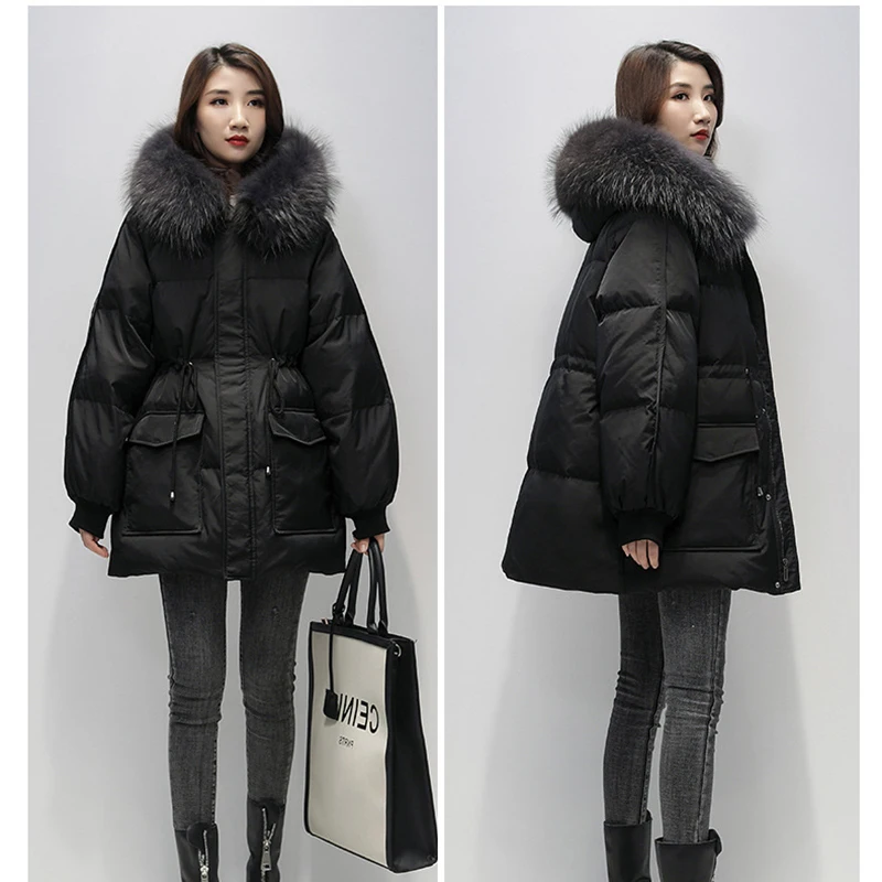

Winter 2020 Women's Mid-length Coat Parker Padded Korean Version of Loose Padded Jacket Thick Bread Padded Female Q14