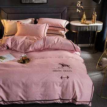 

Zhen Skin Lint Denim Simple Plain Linen Quilt Solid Color Student Dormitory Bedding