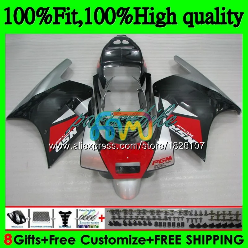 Черный серебристый впрыска для HONDA MC28 NSR250R 94 95 96 97 99 86BS. 26 СМП 250 250R NSR250 R 1994 1995 1996 1997 1998 1999 обтекатель