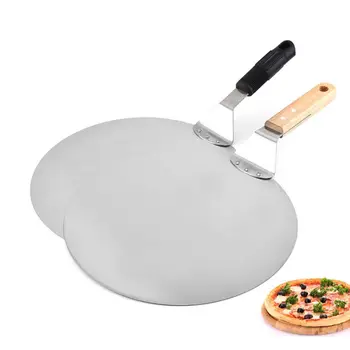 

12 Inch Stainless Steel Rubber Handle Pizza Shovel Large Round Cake Pizza Shovel Cake Transferer Baking Tool Kitchen Bakeware