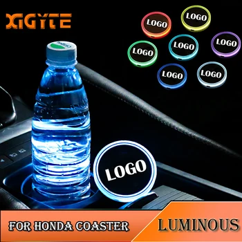 

2X NEW Fashion Car Styling Logo Light LED Cup Drink Holder Anti Slip For Honda Mugen Power Accord CRV Hrv Jazz Car Accessories