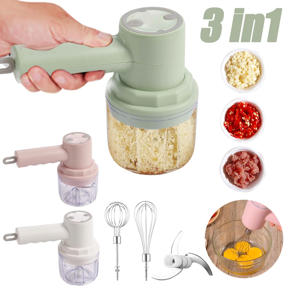 Rechargeable Garlic Ginger Chopper Usb Electric Egg Beater Whisk