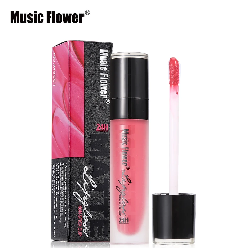 

Music Flower Brand Makeup 24 Pcs/lot Non-Stick Cup Matte Lip Gloss Set 24HR Waterproof Lipgloss Long-lasting Lipstick Cosmetics