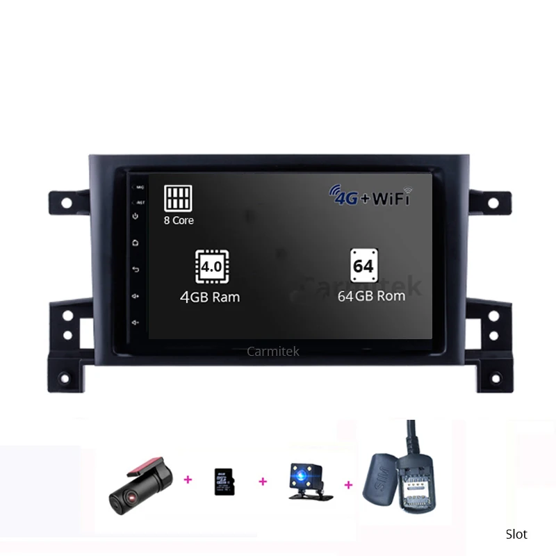 4G+ 64G Android стерео Авто головное устройство для SUZUKI GRAND VITARA 2005 2006 2007 2008 2009 2010 2011 радио gps мультимедийный плеер - Цвет: 4G 64G SIM DC