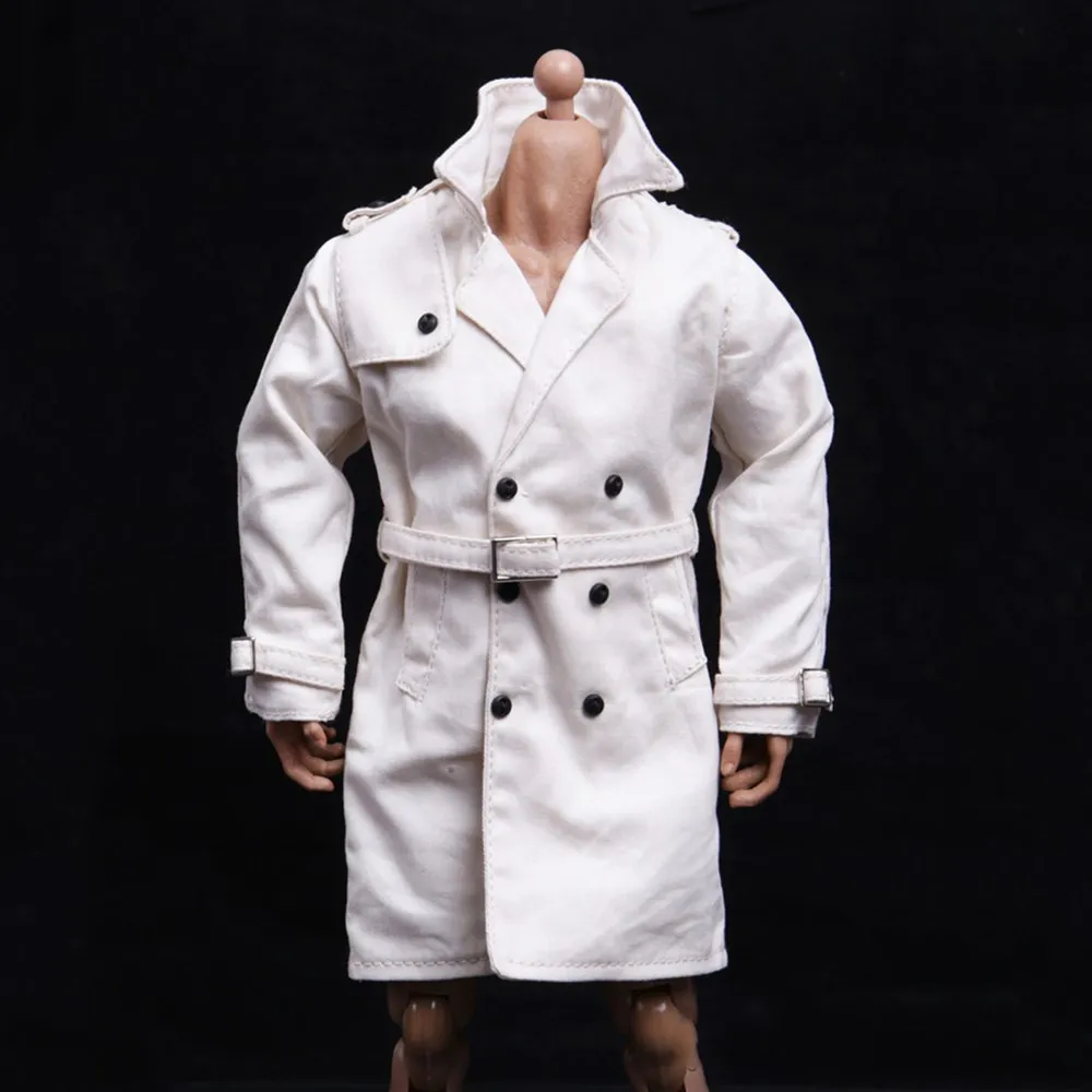

2 Colors 1/6 Scale British Style Men's Long Trench Coat Male Handsome Coat Clothes Clothing Set For 12" Action Figure Male Body