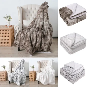 

Super Soft Faux Fur Blanket Thick Double Layer Lamb Down Blanket Warm Cosy Sofa Bed Cover Blanket 152 X 127cm