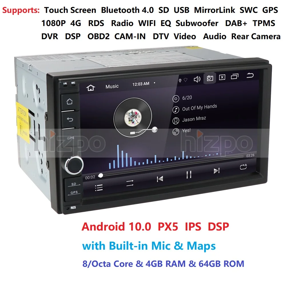 Универсальная Автомагнитола IPS DSP 2Din Android 10 0 без DVD GPS радио универсальная 7