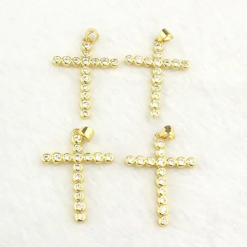 

30*20mm 10pcs/lot Fashion cz cross charm,cubic zirconia micro pave pendant,necklace/earring jewelry making component