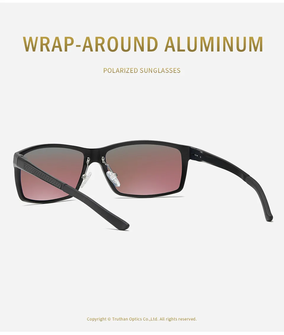High Quality Mens Aluminum Sport Sunglasses Wrap-Around Rectangle Polarized Sun Glasses for Men Driving Sunglass Anti-glare 5089
