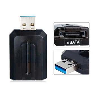 

LED Indicator Plug And Play Adapter Power Converter External Data Transmission Stable High Speed SATA USB3.0 To ESATA 5Gbps