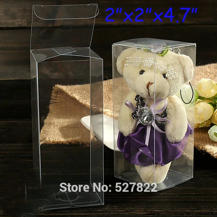 

100pcs 5x5x12 cm Plastic PVC Boxes Clear Gift Package Boxes Wedding Gift Candy Electronic Packaging Boxes Free Shipping
