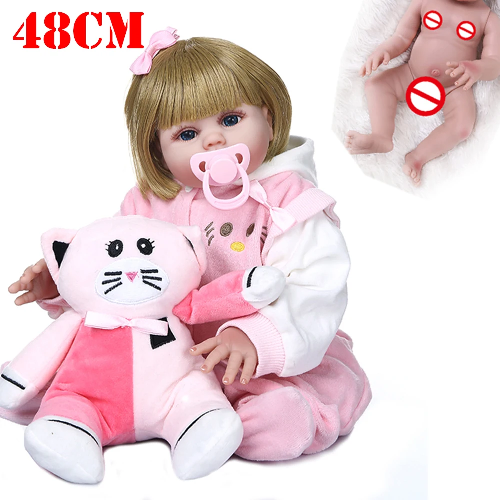 

NPK DOLL Bebe reborn full body silicone reborn baby girl dolls toys for children gift 48cm newborn dolls can bathe