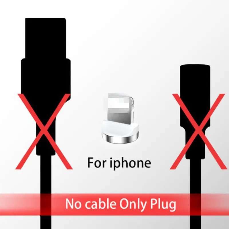 Магнитные Кабели usb type C зарядный кабель 3A Быстрая зарядка Micro USB светодиодный кабель для зарядки для huawei P30 iPhone Xs шнур - Тип штекера: Only iphone Plug