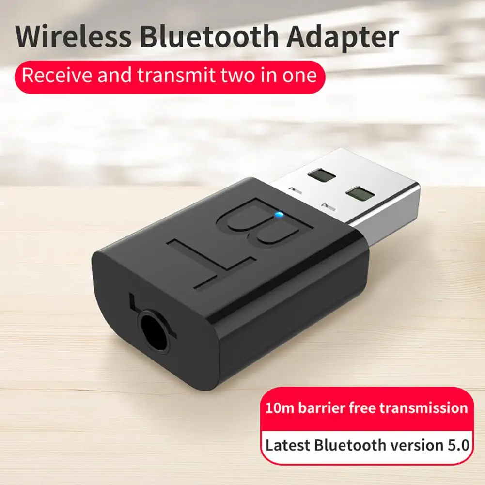 

Bluetooth 5.0 Adapter Receiver 2-in-1 Drive-free Plug And Play Bluetooth Adapter Dongle For PC Laptop Computer Desktop