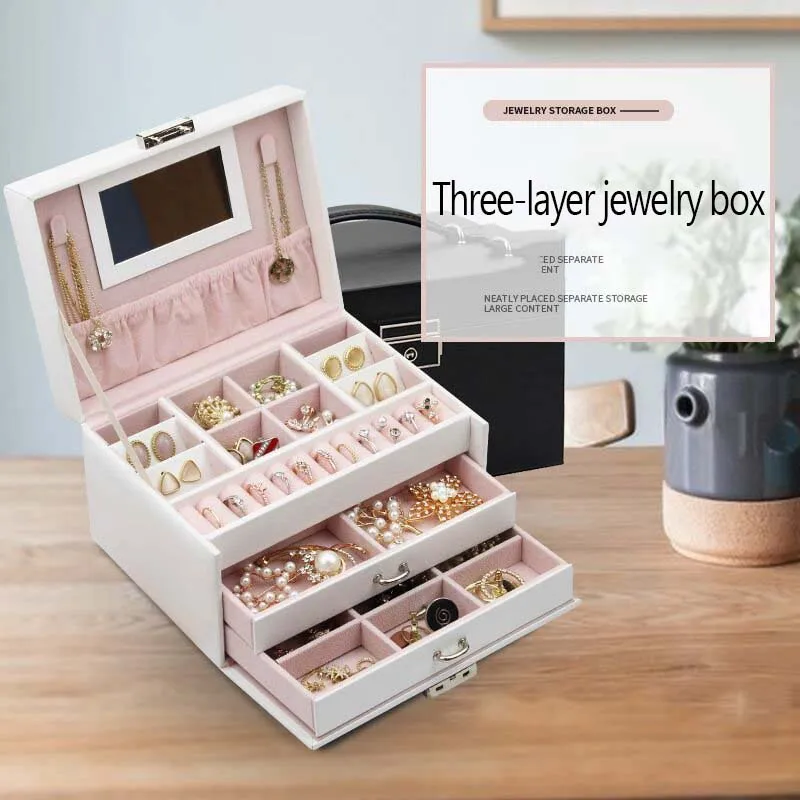Portable Travel Wooden Jewellery Box Organizer Ornaments Case Storage Containers 