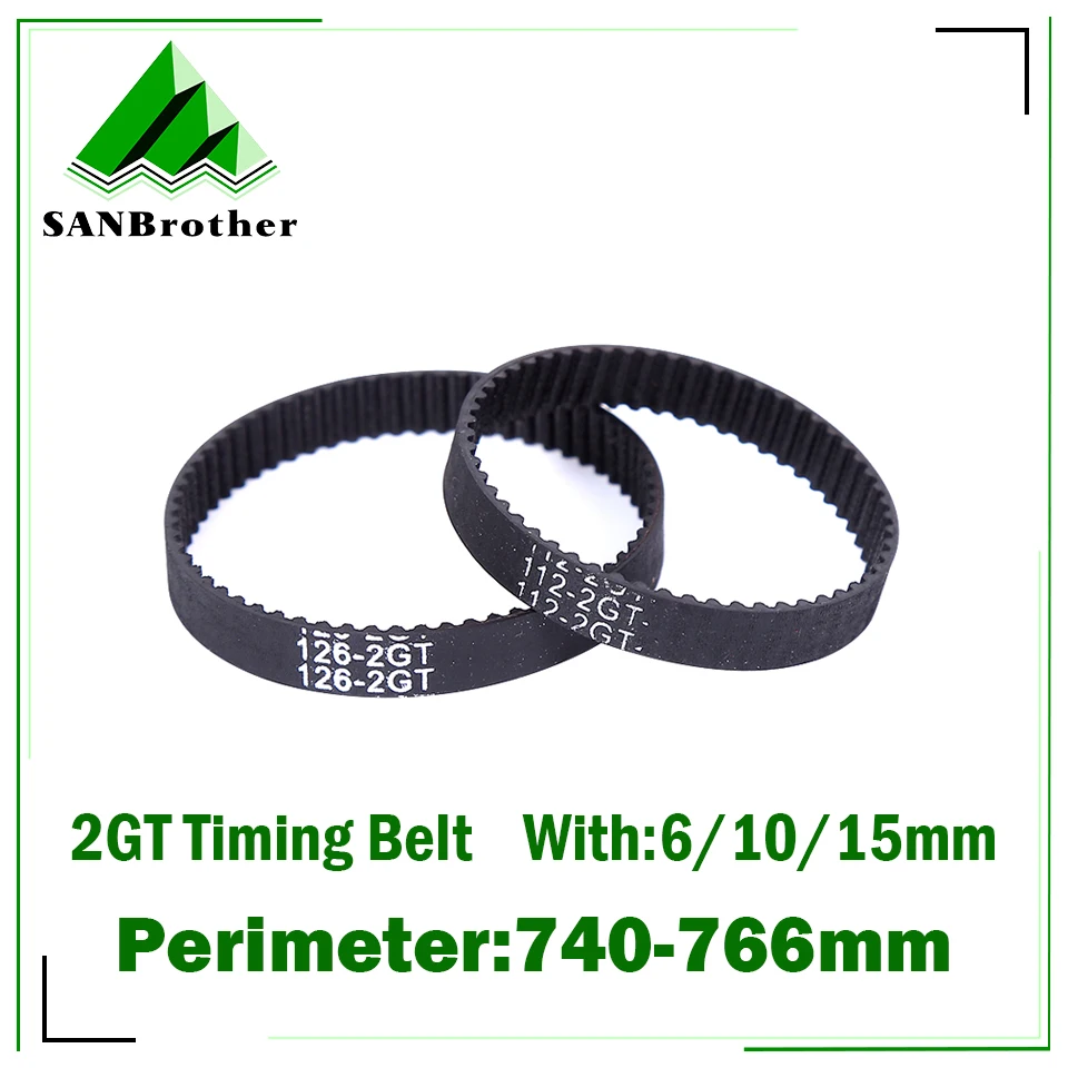 GT2 Closed Loop Timing Belt Rubber 750 752 758 760 746 766mm 2GT BELT width 6/10/15mm suitably GT2 pulley for 3d printer parts lupulley 1pc l type 244l 248l 255l 265l 270l 275l 277l 280l 285l 300l 304l timing belt 20mm 25mm width closed loop type