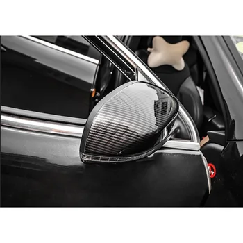 

2 Pcs Carbon Fiber Rearview Mirror Shell Suitable For A4 B8 A6 C6 A5 8t Q3 A3 8p Bright Black High Quality ABS Lamp Hoods