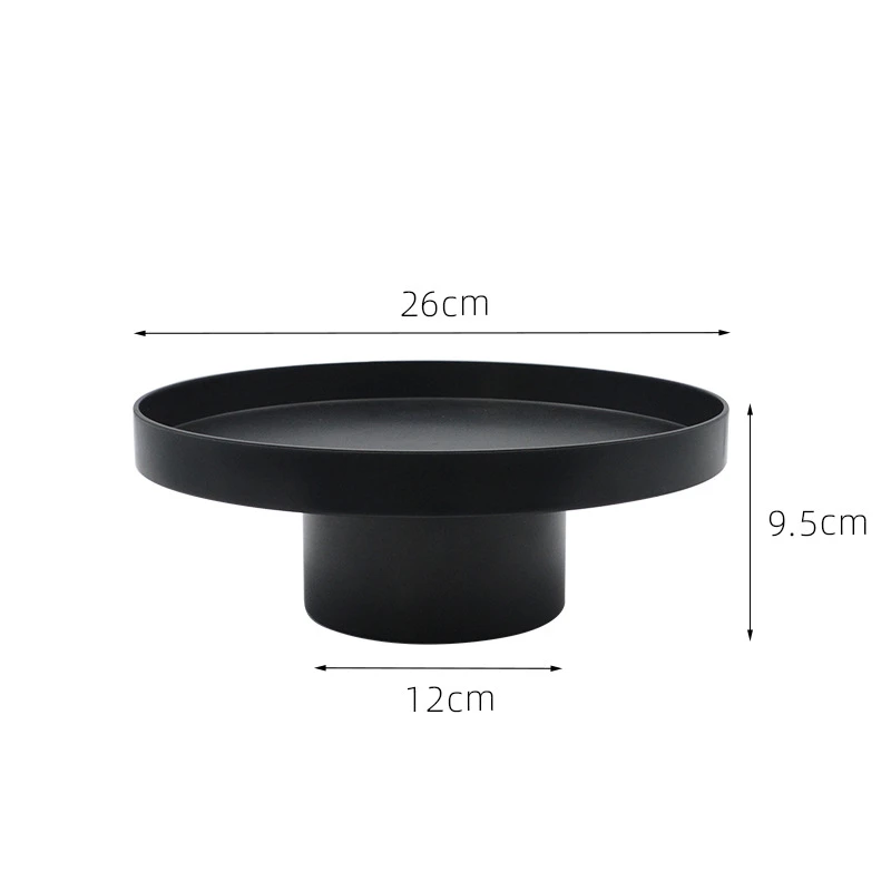 Wooden Serving Tray Kitchen Tray Bamboo Organizer Tray Drink Tray Solid Round Stand Tray Cake Dessert Fruit Bread Nut Cupcake Holder High Stand Plate Desktop Decor