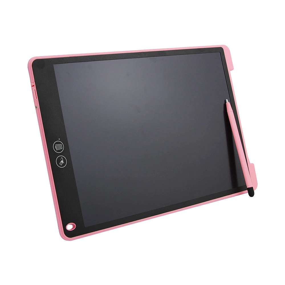CHYI стираемый ЖК-планшет цифровой блокнот для рисования 12 дюймов частично стирающийся электронный блокнот грубая доска для рукописного ввода - Цвет: Розовый