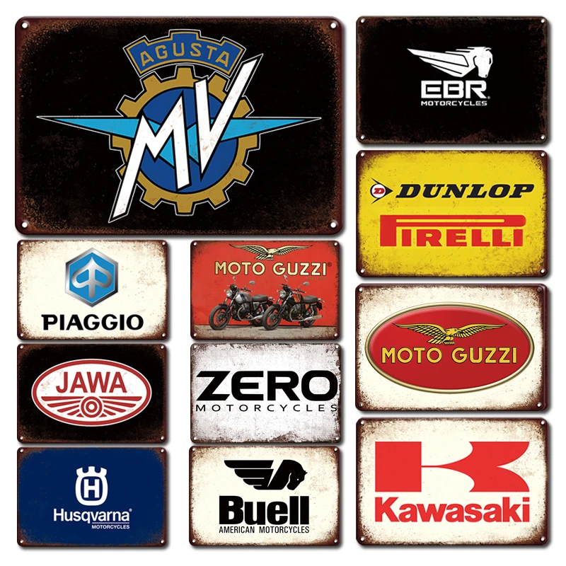 

Vintage Motor Brand Metal Plaque Tin Sign Garage Wall Sticker Decorative Metal Plate Signs Retro Man Cave Home Decor Accessories