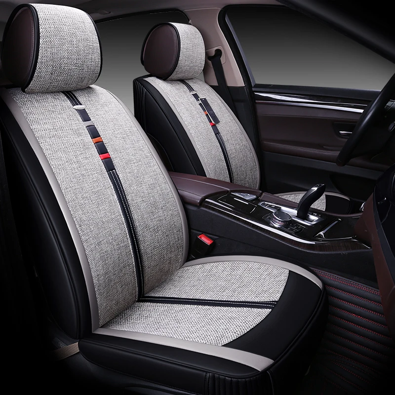 Full Coverage PU Leather car seat cover flax fiber auto seats covers for Ford fiesta focus mondeo ecosport kuga edge explorer