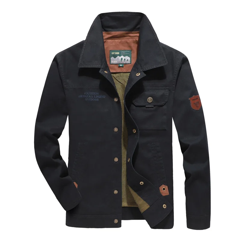 

men jacket 2019 men's fall jacket camouflage turn-down collar pockets epaulet army military jackets & coats men plus size 5XL