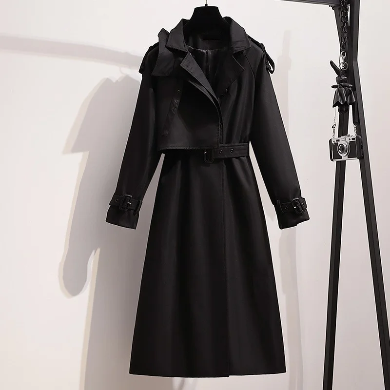 

Женское однотонное элегантное пальто-карго с отложным воротником и длинным рукавом