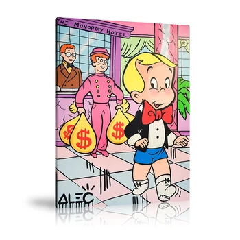 

HD Print Alec Monopoly Oil Painting Home Decor Wall Art on Canvas in The Monopoly Hotel Canvas Printings Room Decor