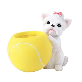 

1pc Flower Pot Tennis Shaped Mini Dog Succulent Plant Pot Tabletop Adornment Flower Container Plant Holder For Office Indoor