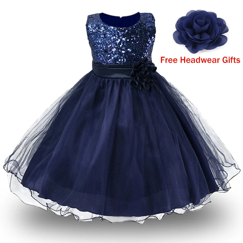 Платье для девочек-подростков возрастом от 1 года до 14 лет платье принцессы для свадебной вечеринки, рождественское платье для девочек, карнавальный костюм Детские вечерние хлопковые платья для девочек - Цвет: Royal blue