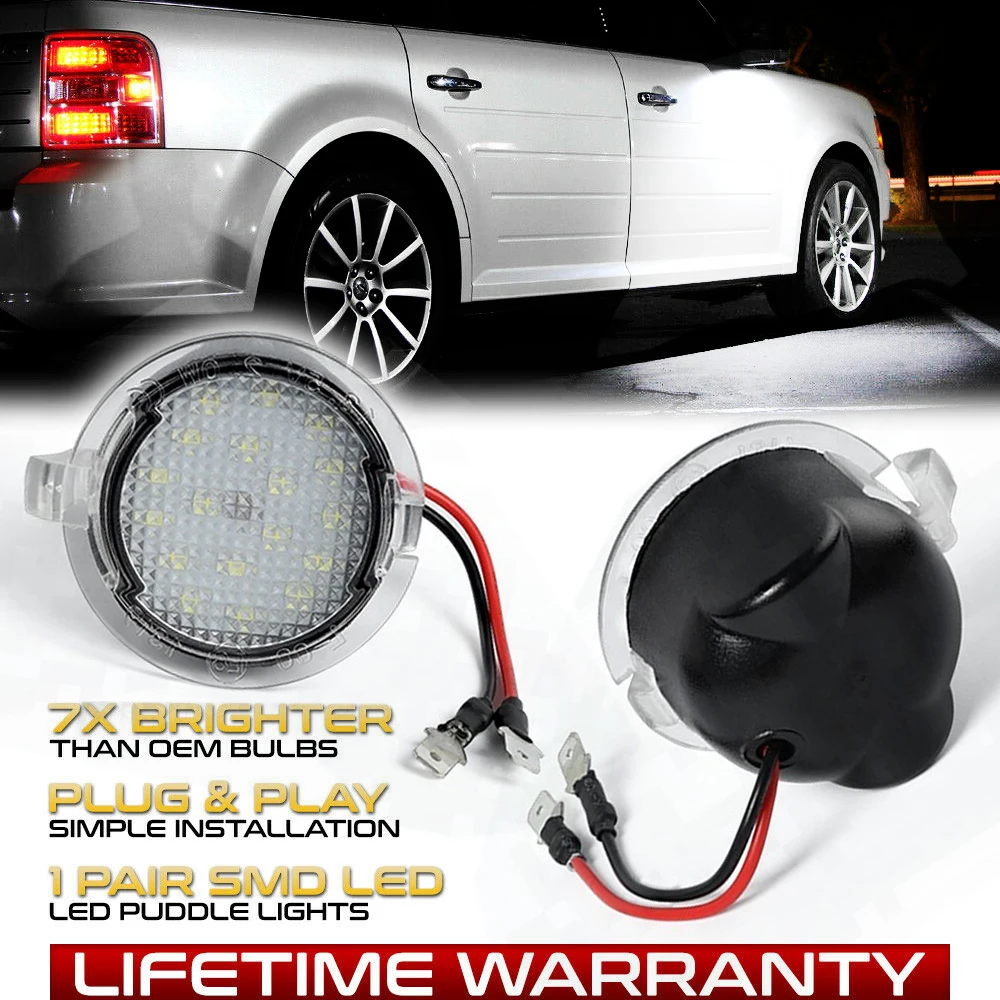 

2x LED Under Side Mirror Puddle Light for Ford Edge Fusion Flex ExpeditionTaurus E X F-150 S-Max King Ranch 20 Mustang Range T6