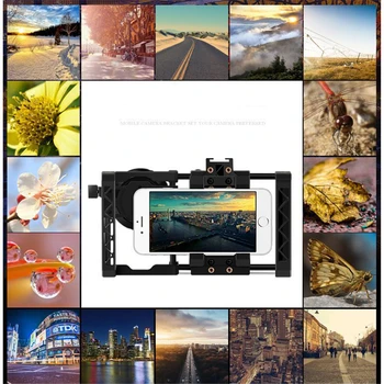 

Wide-angle/Macro Two-in-one Lens Phone Cage Bracket Photography Frame Set for 99% Smartphone