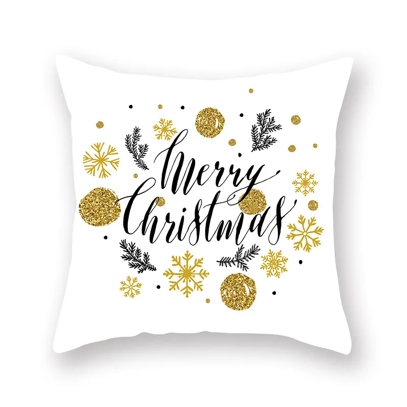 11 Leeiu Gold Black Elk Merry Christmas Decoration For Home Christmas Snowflake Pillow Case Navidad Xmas Gifts - Цвет: 11