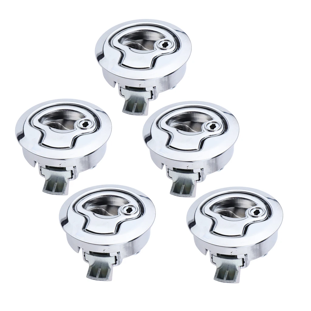 5x Marine Boat Stainless Steel 2' Flush Pull Locker Hatch Latch Lift Handle