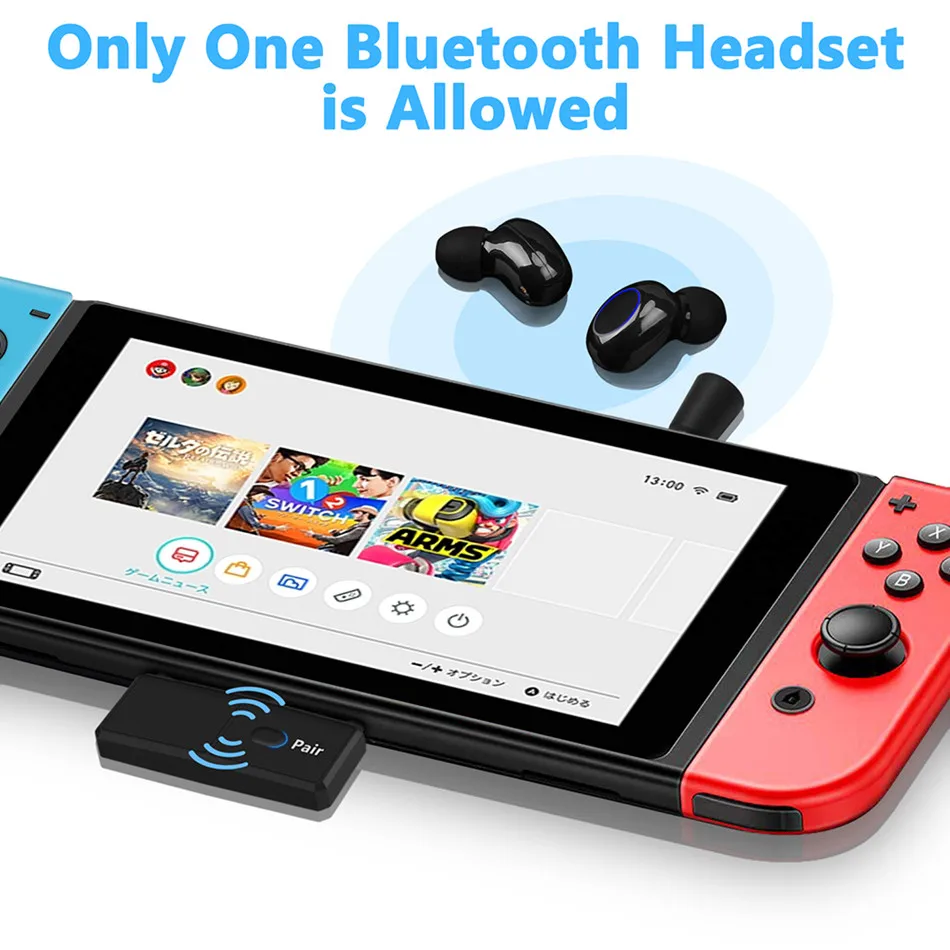 Bluetooth 5.0 Adapter Fit for Nintendo Switch, EEEkit Wireless Audio  Transmitter Adapter with USB C Connector, Built-in Digital Mic, Low  Latency