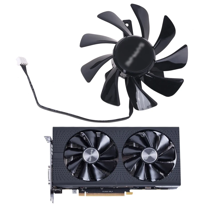 

T129215SU RX 570 470D GPU Cooler Video Card Fan for Sapphire Radeon ITX Graphics Cooling System