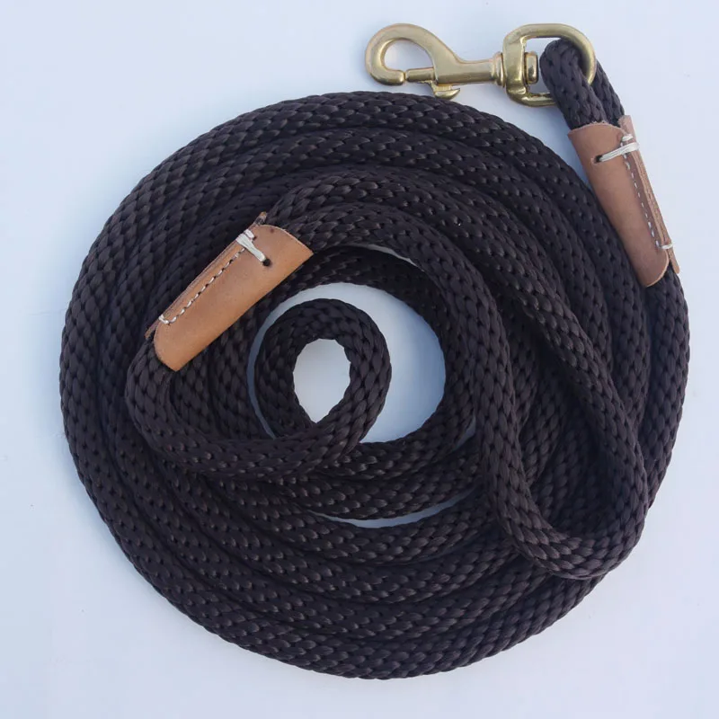 Dog Training Leash Rope Dog Check Cord/ Lightweight Small Medium Dog Tracking Leads 2M 5M 10M black red color Long dog leash - Цвет: Кофе