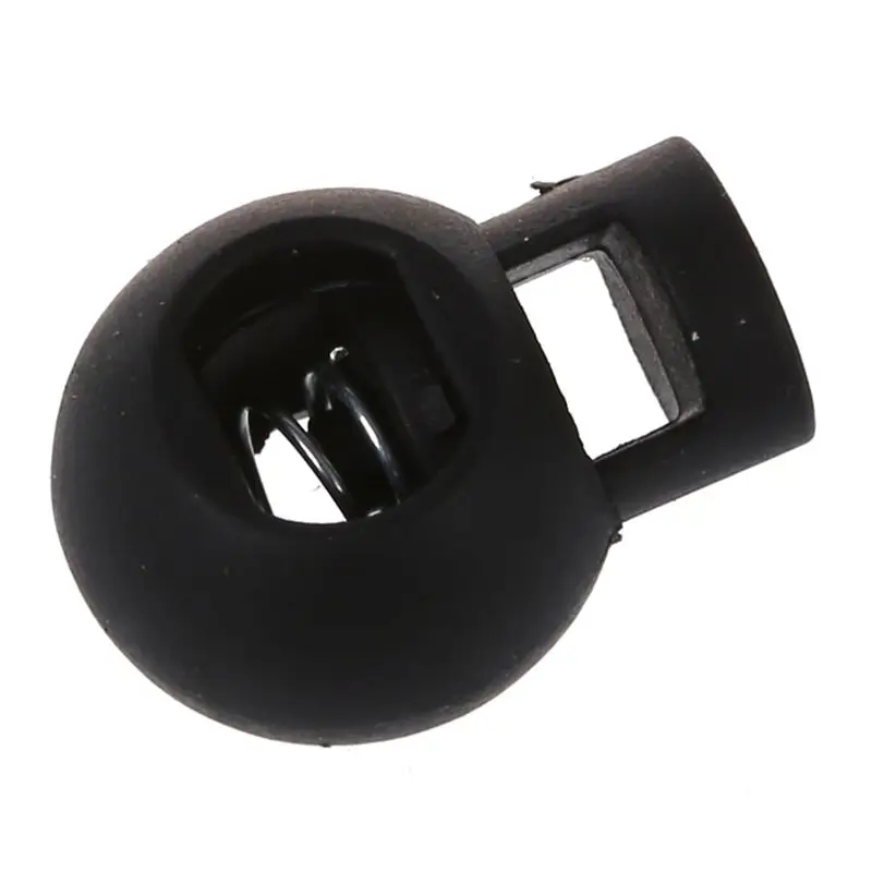 Backpack Drawstring Spring Cord Locks Ends 7mm Dia Hole 20 Pcs Black