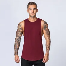 New Solid Cotton Fitness Tank Top Men Gym Tank Top Men's Bodybuilding Stringer Tanktop Sleeveless Shirt Workout Clothes Vest