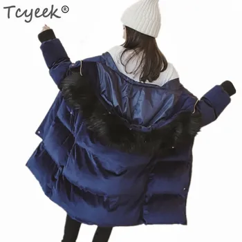 

Tcyeek Thick Winter Jacket Women 2019 Parkas Fur Hat Cotton Coat Long Korean Fashion Clothes Tops Parka Chaqueta Mujer LWL822