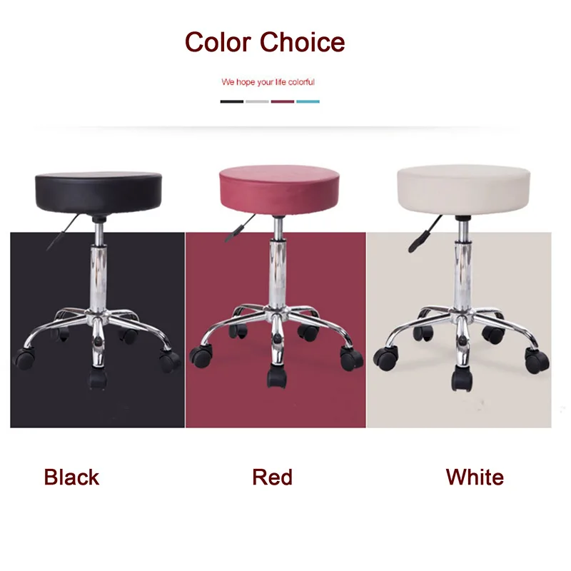 Round Rolling Massage Stool with Wheel Height Adjustable Spa Drafting Clinic Tattoo Swivel Salon Chair Stools Task Chair
